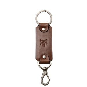 “Preston” Leather Keychain with Silver Hardware…Color: Espresso…New